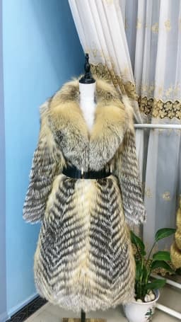 Women's X-Long Raccoon Fur Coat Luxury Winter Fashion Natural Fox Fur Coat Fluffy Streetwear Jacket Ladies Trendy Outerwear
