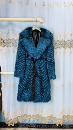 Women's X-Long Raccoon Fur Coat Luxury Winter Fashion Natural Fox Fur Coat Fluffy Streetwear Jacket Ladies Trendy Outerwear