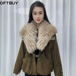 OFTBUY Ladies Fashion Slim Clothing with Real Fur Women Suede Belted Coat Winter Warm Big Raccoon Fur Collar Duck Down Jacket