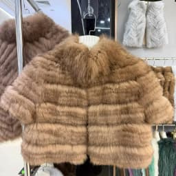 OFTBUY New Luxury Winter Clothes Lady Women Short Real Fox Fur Coat Striped Stand Collar Half Sleeve Cropped Natural Fur Jacket