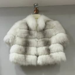 OFTBUY New Luxury Winter Clothes Lady Women Short Real Fox Fur Coat Striped Stand Collar Half Sleeve Cropped Natural Fur Jacket