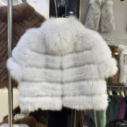 OFTBUY New Luxury Winter Clothes Lady Women Short Real Fox Fur Coat Striped Stand Collar Half Sleeve Cropped Natural Fur Jacket