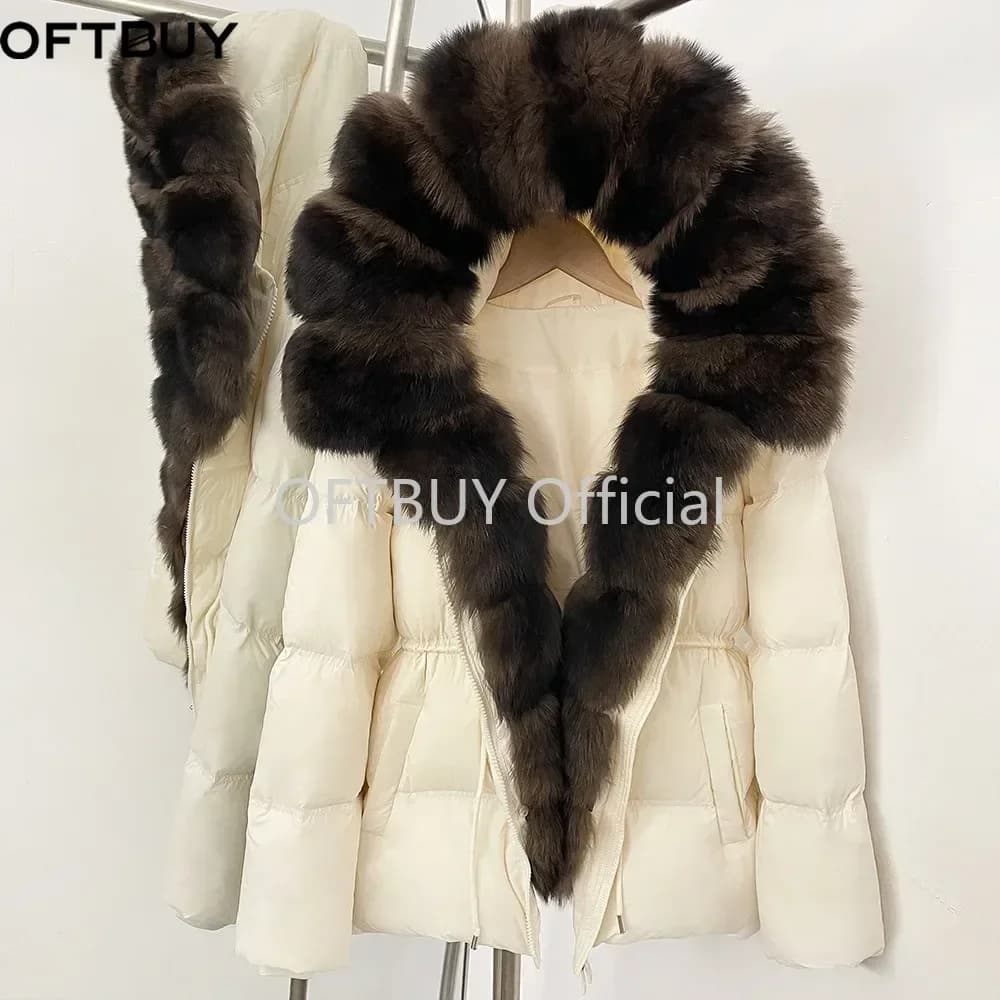 OFTBUY Raccoon Fur Hooded Down Clothes Women Duck Down Clothing Big Warm Thick Jacket with Fur for Women Winter Puffer Outerwear