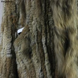 HARPPIHOP*2021 free shipping lady knitted Real rabbit fur coat/ jacket/ outware with hood women belt long with tassels