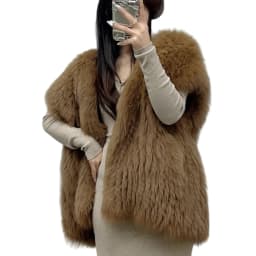 This year's popular internet celebrity style double-sided woven fox fur vest women's slim and young style