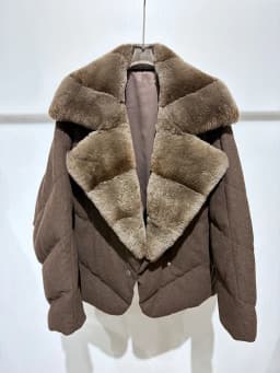 New Fashion Winter Women Goose Down Puffer Jacket Real Rex Rabbit Fur Collar Wool Coat Sleeve Warm Outerwear