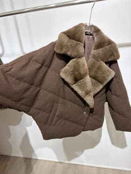 New Fashion Winter Women Goose Down Puffer Jacket Real Rex Rabbit Fur Collar Wool Coat Sleeve Warm Outerwear