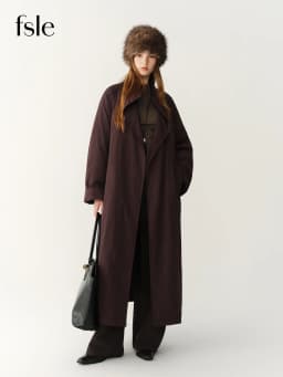 FSLE 2026 Winter Women's Commute Stand Collar Direct Down Fill Trench Inspired Down Mid Long Puffer Coat Warm Quilted Outerwear