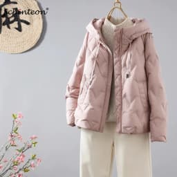 Schinteon Women Light 90% White Duck Down Jacket Casual Loose Autumn Winter Outwear with Hood Korean Style Coat 2026 New
