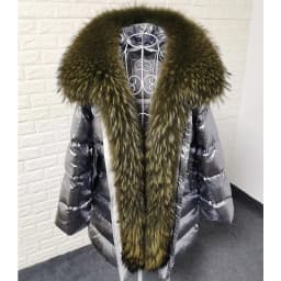 Maomaokong 2026 Winter Luxury Real Fox Raccoon Fur Collar Down Jacket Women Hooded Warm Puffer Coat Waterproof Outerwear Parkas