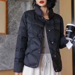 Women's Winter Short Down Jacket Stand Collar Plaid Solid White Duck Down Coat Lady Puffer Jackets max mara пуховик JK-229