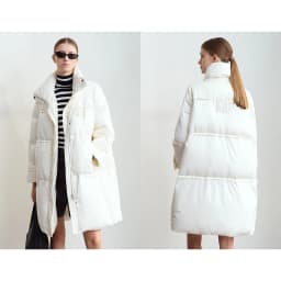 Amii 2024 Winter New Women's Velcro Loose Coat Top Warm Stand-up Collar Letter Embroidered Seal Zipper Down Jacket 12444103