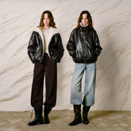 TOYOUTH Women Down Jacket 2026 Winter New Sherpa Spliced Vintage Distressed Moto Outerwear