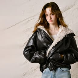 TOYOUTH Women Down Jacket 2026 Winter New Sherpa Spliced Vintage Distressed Moto Outerwear