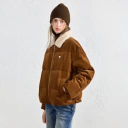 TOYOUTH Women Down Jacket 2026 Winter New Corduroy Sherpa Collar Maillard 90% Down Warm Puffer Coat