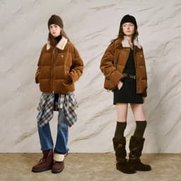 TOYOUTH Women Down Jacket 2026 Winter New Corduroy Sherpa Collar Maillard 90% Down Warm Puffer Coat