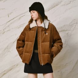 TOYOUTH Women Down Jacket 2026 Winter New Corduroy Sherpa Collar Maillard 90% Down Warm Puffer Coat