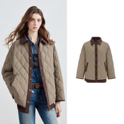 TOYOUTH Women Shirt Style Down Jacket 2026 Winter New Retro Corduroy Contrast Collar Light Warm Outerwear