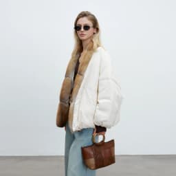 AYUNSUE 90g White Goose Down Coat Woman Clothing Qinggen Mink Fur Collar Winter Jacket Women Fashion Warm Parka Jaqueta Feminina