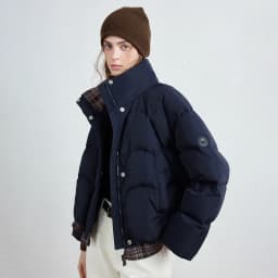 TOYOUTH Women Down Jacket 2026 Winter New Plaid Spliced Quilted 90% White Duck Down Layering Outerwear