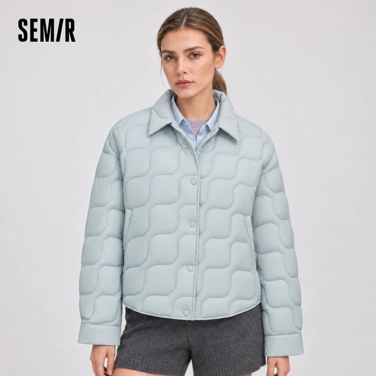 Semir Women Down Jacket Turn Down Collar Water Repellent Lightweight 90 Percent Down Fill Loose Fit 2026 New Winter Daily Wear