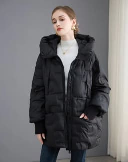 Lagabogy Autumn 2025 Winter Down Jacket Women Casual Loose Oversize White Duck Coat Warm Outerwear Hood Style Coat Office Lady