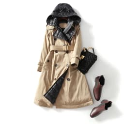 2025 High Quality Trench Jacket Winter Women's Hooded White Duck Down Jacket Thick Warm Long Down Parka Windbreak Coat With Belt