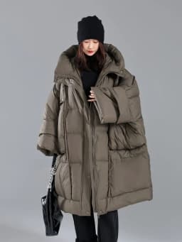Lagabogy 2026 Loose Long Puffer Jacket Winter Women Hooded White Duck Down Coat Thick Female Parka Snow Fluffy Warm Outwear New