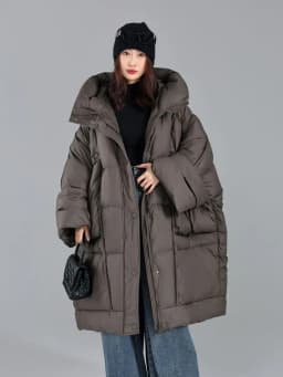 Lagabogy 2026 Loose Long Puffer Jacket Winter Women Hooded White Duck Down Coat Thick Female Parka Snow Fluffy Warm Outwear New
