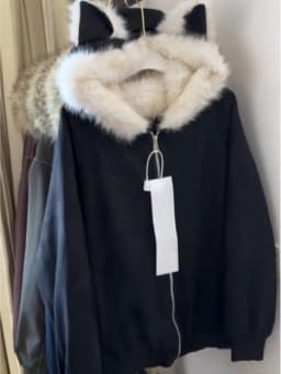 American Vintage Cat Ears Furry Hooded Coat Women Y2k Harajuku Loose Jacket Winter Retro Fashion Long Sleeve Warm Outwear New