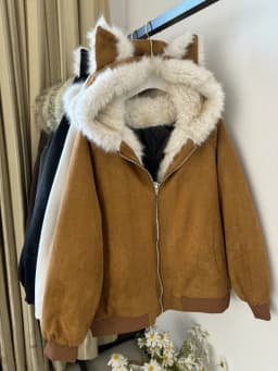 American Vintage Cat Ears Furry Hooded Coat Women Y2k Harajuku Loose Jacket Winter Retro Fashion Long Sleeve Warm Outwear New