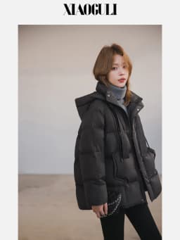 XIAOGULI 2026 Winter -20°C Women Down Coat Hooded 90% Duck Down 136-170g Fill Loose Fit Thick Warm for Cold Winter Outerwear