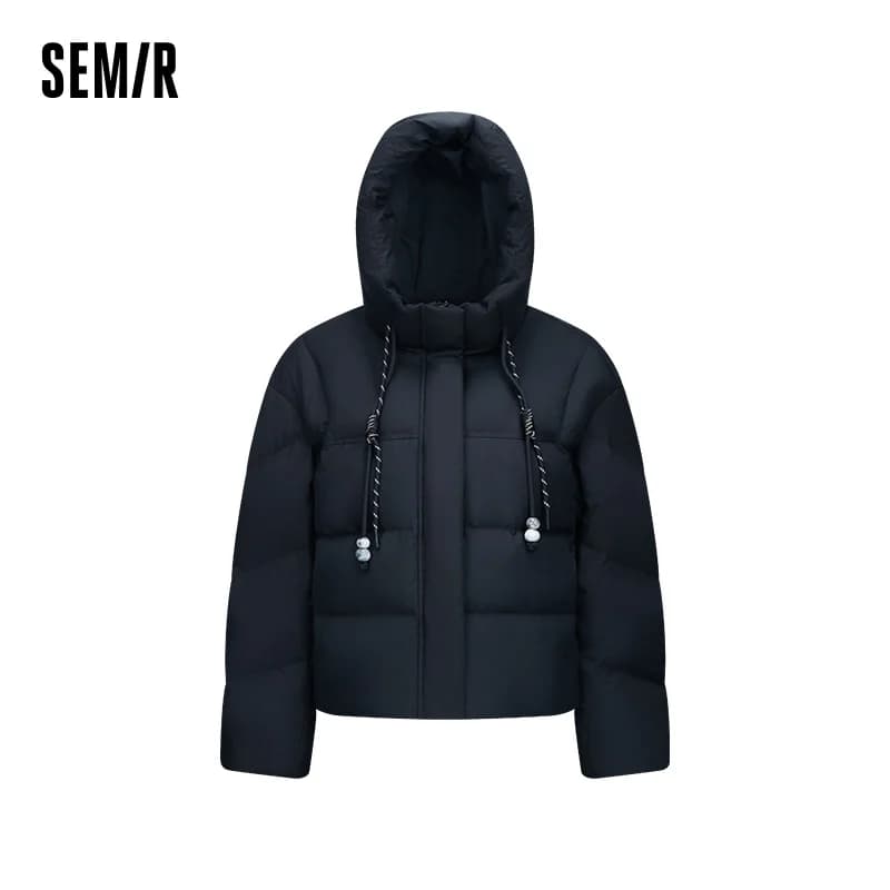Semir Women Down Jacket 80 Percent Down Fill Loose Fit Hooded Minimal Design Puffer 2026 New Winter Daily Wear Comfort Fit