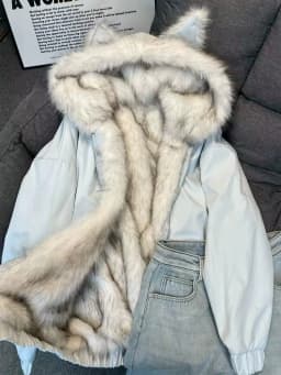 Korean Sweet Hot Girl Two Way Wear Cat Ear Design Hooded Coat Women Y2k Vintage Loose Down Jacket Winter Casual Warm Outerwear