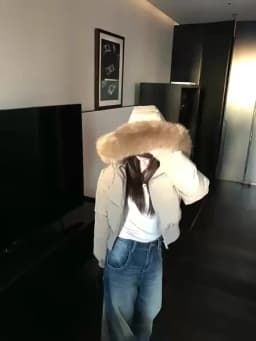 Korean Sweet Solid Faux Fur Hooded Coat Women Y2k Vintage Slim Cotton Coat Autumn Winter Casual Warm Long Sleeve Outerwear New