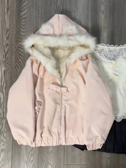 Sweet Cute Faux Fur Hooded Coat Women Y2k Aesthetics Cat Ear Design Loose Outwear Winter Casual Kawaii Fashion Warm Jacket New