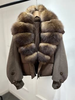 Janveny New 2026 Winter Clothes Women Short Big Real Fox Fur Jacket White Duck Down Coat Natural Fur Female Puffer Jackets Parka