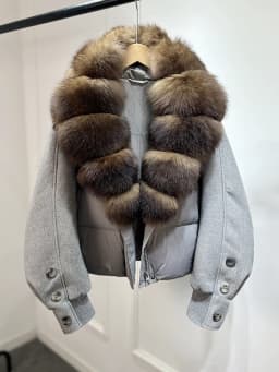 Janveny New 2026 Winter Clothes Women Short Big Real Fox Fur Jacket White Duck Down Coat Natural Fur Female Puffer Jackets Parka