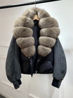 Janveny New 2026 Winter Clothes Women Short Big Real Fox Fur Jacket White Duck Down Coat Natural Fur Female Puffer Jackets Parka