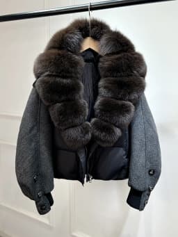 Janveny New 2026 Winter Clothes Women Short Big Real Fox Fur Jacket White Duck Down Coat Natural Fur Female Puffer Jackets Parka