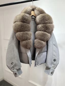Janveny New 2026 Winter Clothes Women Short Big Real Fox Fur Jacket White Duck Down Coat Natural Fur Female Puffer Jackets Parka