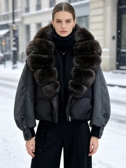 Janveny New 2026 Winter Clothes Women Short Big Real Fox Fur Jacket White Duck Down Coat Natural Fur Female Puffer Jackets Parka