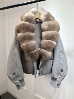 Janveny New 2026 Winter Clothes Women Short Big Real Fox Fur Jacket White Duck Down Coat Natural Fur Female Puffer Jackets Parka