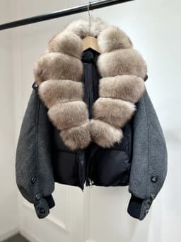 Janveny New 2026 Winter Clothes Women Short Big Real Fox Fur Jacket White Duck Down Coat Natural Fur Female Puffer Jackets Parka