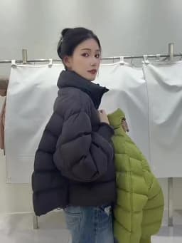 Lagabogy New Winter Women Loose White Duck Down Jacket Female Thicken Knitted Sleeve Puffer Coat Outerwear Ladies Casual Outwear