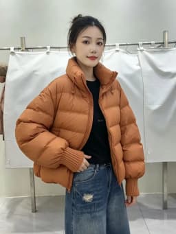 Lagabogy New Winter Women Loose White Duck Down Jacket Female Thicken Knitted Sleeve Puffer Coat Outerwear Ladies Casual Outwear