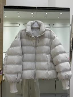 Lagabogy New Winter Women Loose White Duck Down Jacket Female Thicken Knitted Sleeve Puffer Coat Outerwear Ladies Casual Outwear