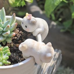 4pcs Climbing Kitten Figurines Cute Hanging Cat Decoration Ornaments for Flower pots, Fish Tank, Micro-landscape Tabletop Decor