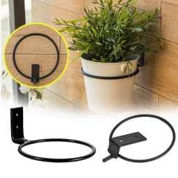 Wall Mounted Flowerpot Holder Metal Planter Hook Bonsai Hanging Basket Ring Planter Pot Stand Indoor Outdoor Gardening Decor