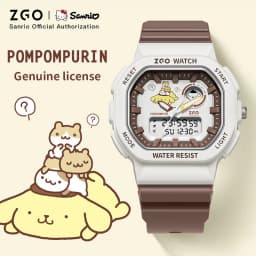 Zgo Sanrio pomporpurin kids watch for boys, waterproof with night light, sports digital chronograph watch 810